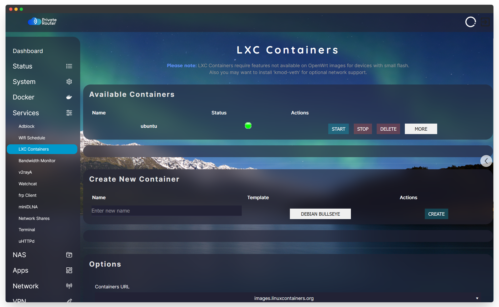 Run LXC Virtual Machines