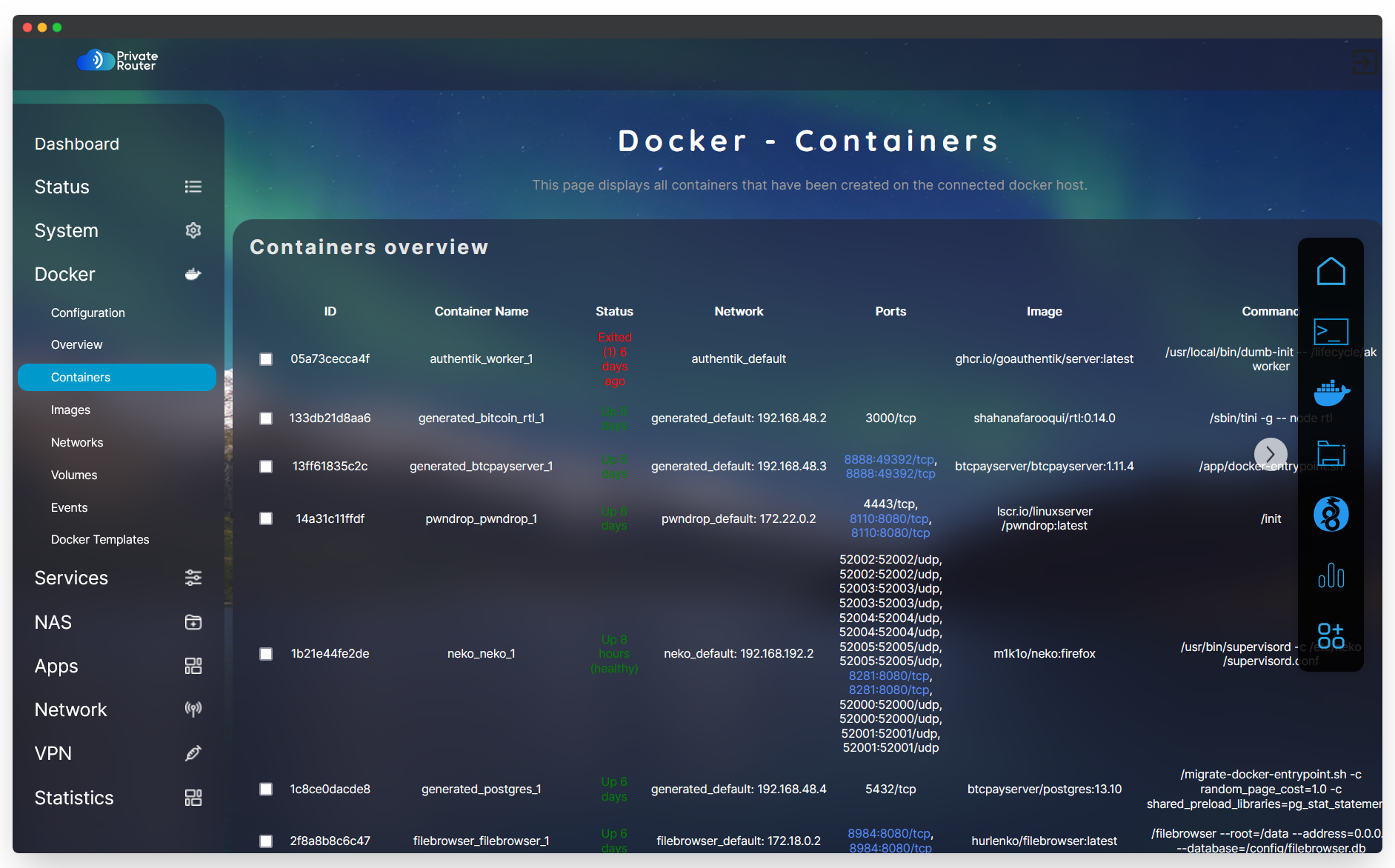 Simple Docker Container Management